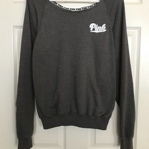 PINK Heather Grey Sweat Pullover